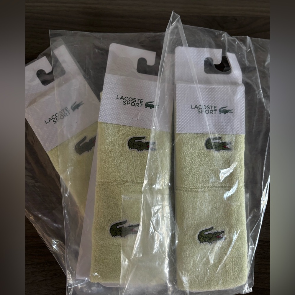 Lacoste Sport Wristbands in Light Yellow